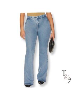 Good American Denim Good Flare Trouser Jeans in Light Wash Size 29 x 33 Long